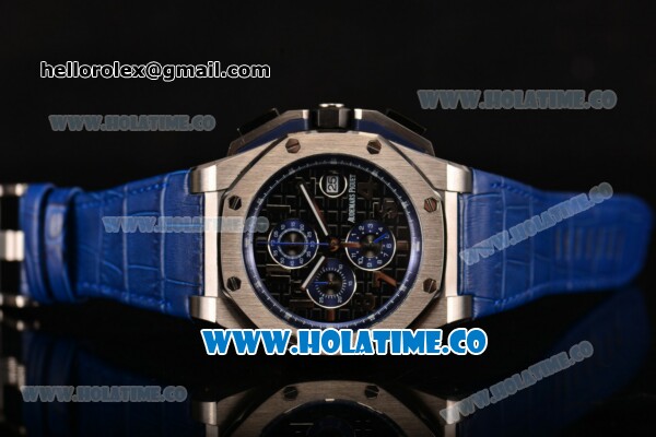 Audemars Piguet Royal Oak Offshore Chrono Miyota OS10 Quartz Steel Case with Black Dial and Arabic Numeral Markers - Click Image to Close